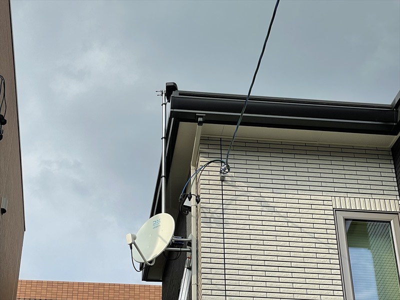 北名古屋市のアンテナ配線がない光仕様の新築住宅のアンテナ取付工事