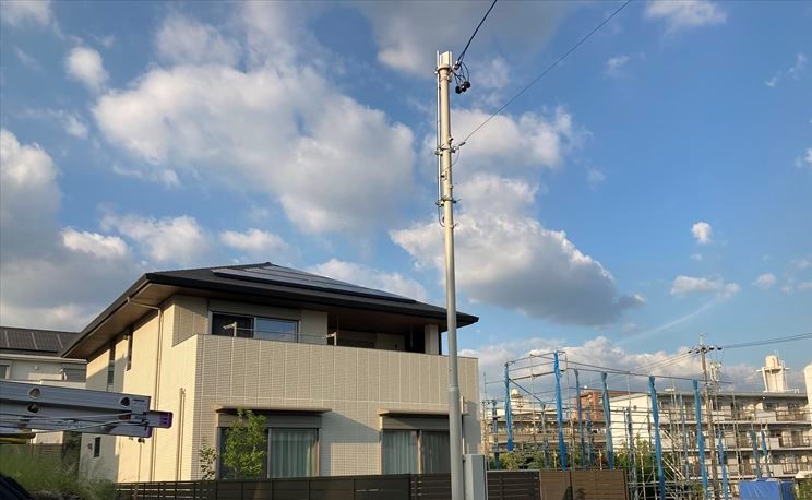 名古屋市名東区のスッキリポールのある新築に小型デザインアンテナ設置