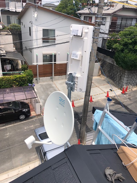 名古屋市緑区の新築に4K8K放送対応BSと地上波デザインアンテナ取り付け工事