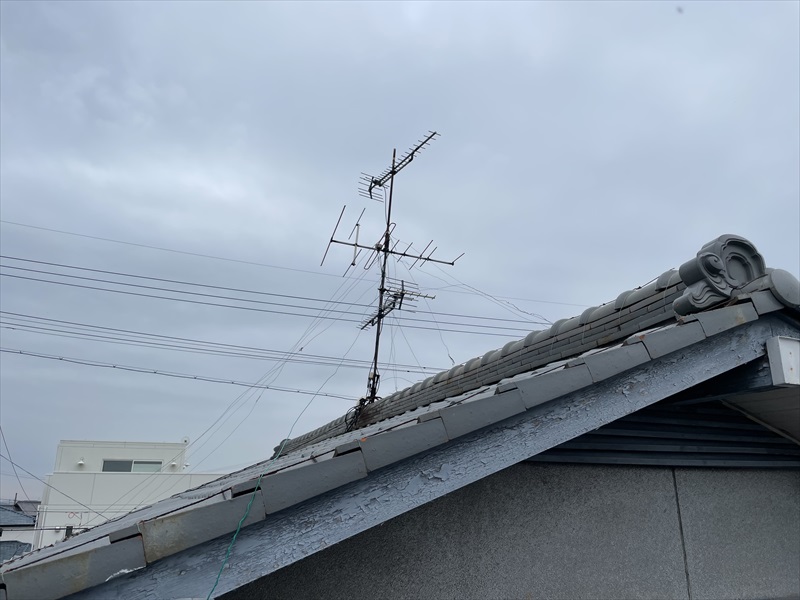 名古屋市緑区神沢の既存住宅でテレビ受信不良によるアンテナ交換