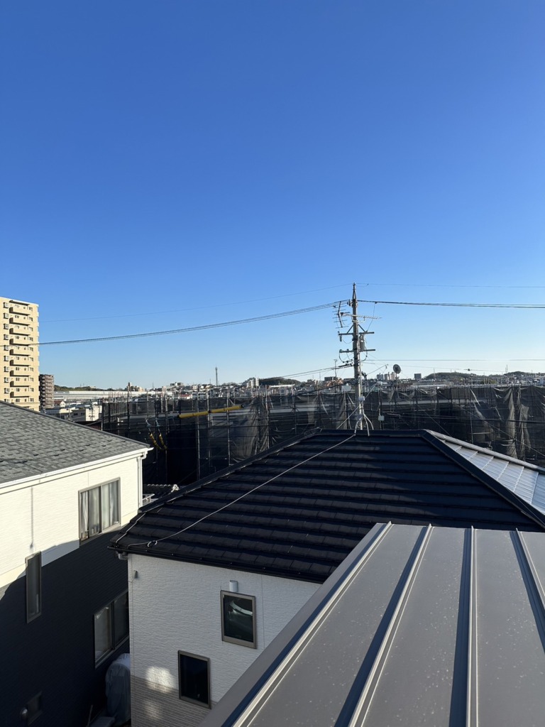 名古屋市緑区潮見が丘のガルバリウム外壁新築で八木式アンテナ工事