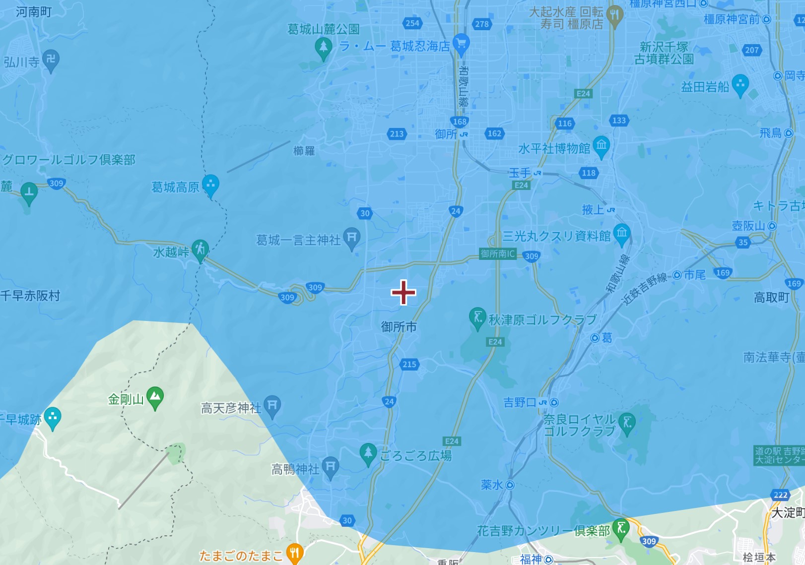 御所市の電波状況（MBS）