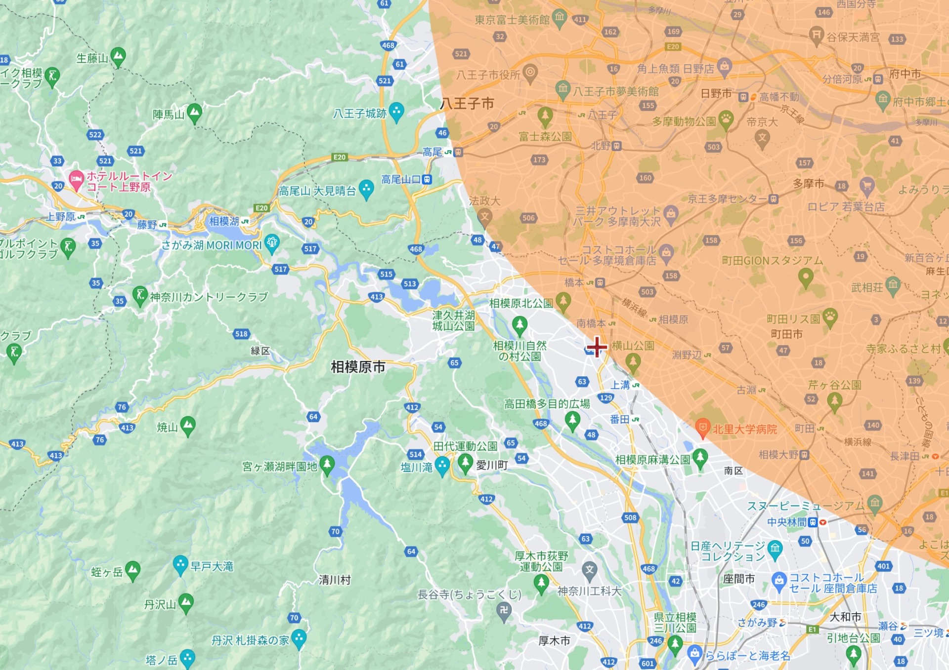 相模原市の電波状況（TOKYO MX）