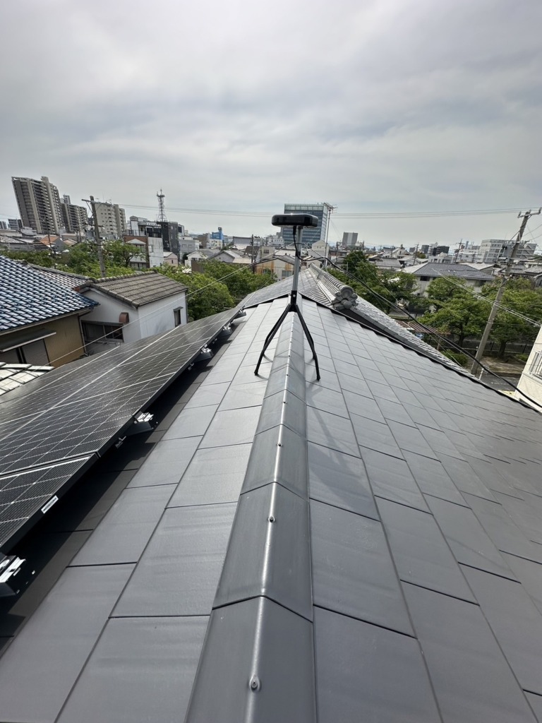 一宮市泉の新築に屋根馬を使った小型デザインアンテナ工事