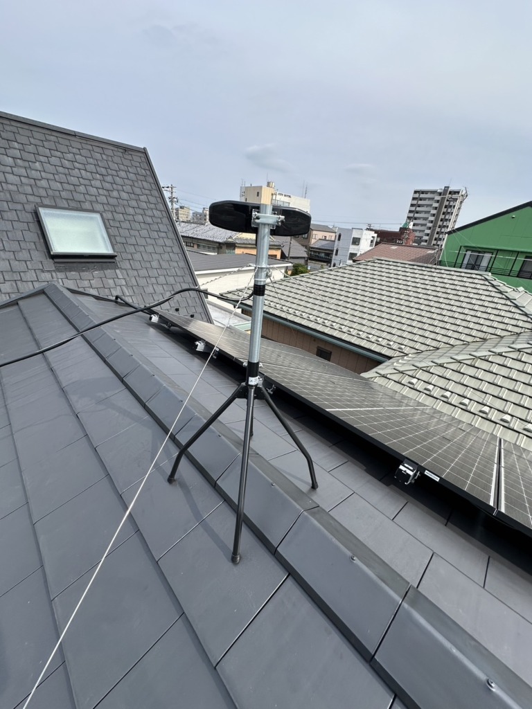 一宮市泉の新築に屋根馬を使った小型デザインアンテナ工事