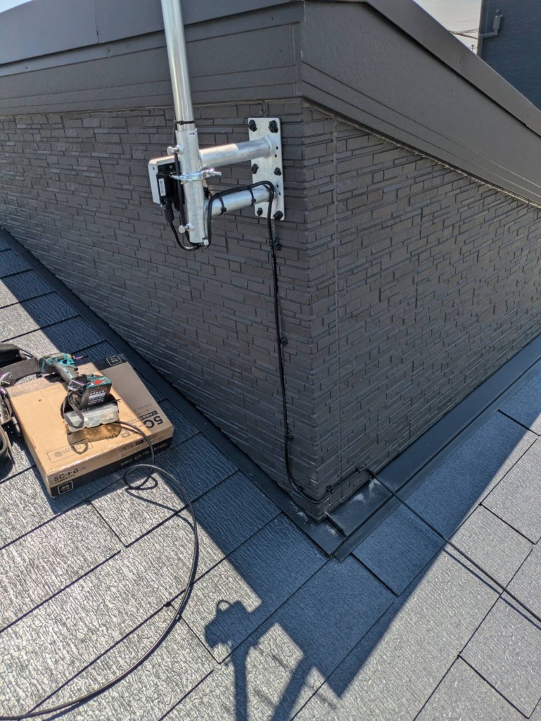 春日部市八丁目の電波事情の非常に厳しい地域での新築八木式アンテナ工事