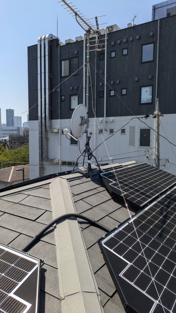 東京都江東区潮見の既存住宅で衛星放送受信不良に伴うBSアンテナ交換工事