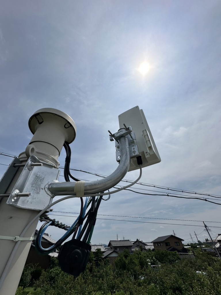 瑞穂市宮田でスッキリポールへの小型地上波デジタル放送テレビアンテナ工事