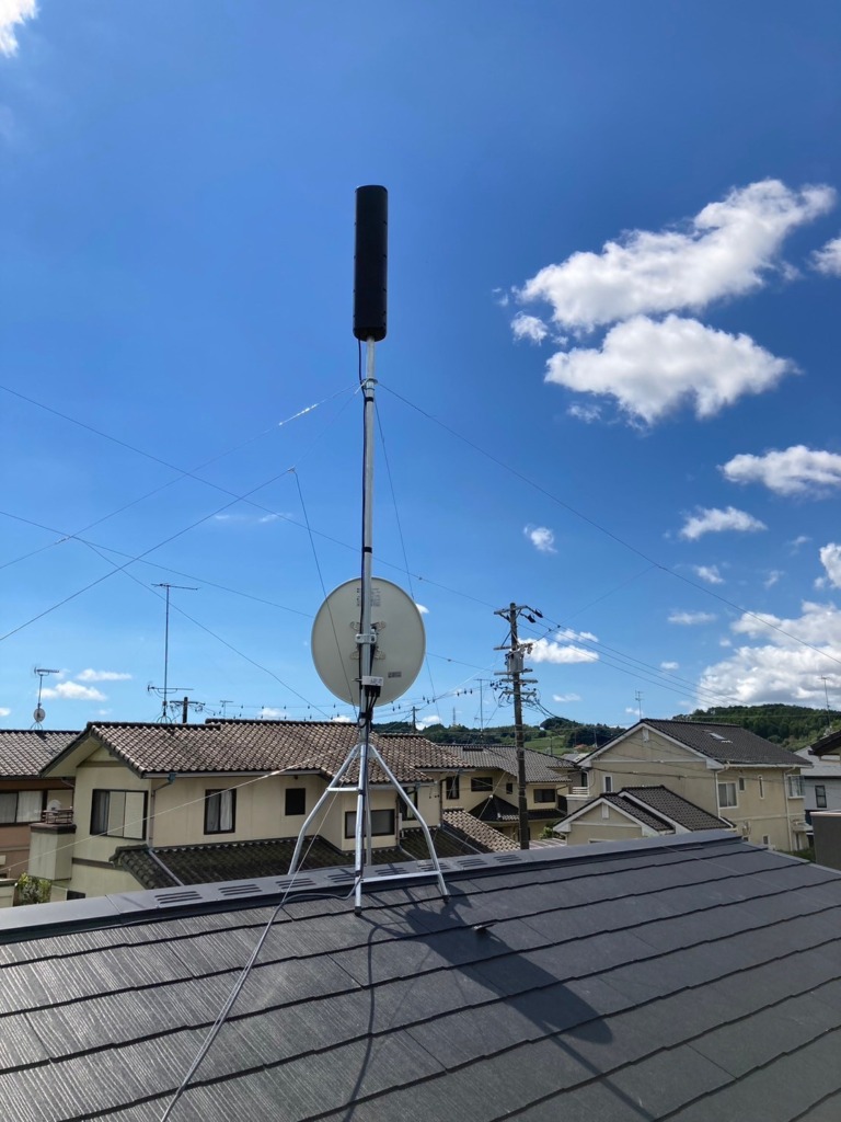 掛川市上西郷の平屋新築に4K8K対応BSと地上波ユニコーンアンテナ工事