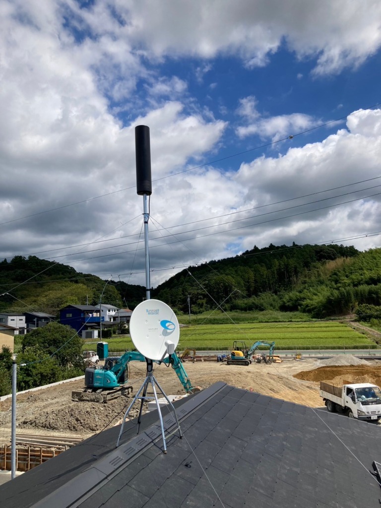 掛川市上西郷の平屋新築に4K8K対応BSと地上波ユニコーンアンテナ工事