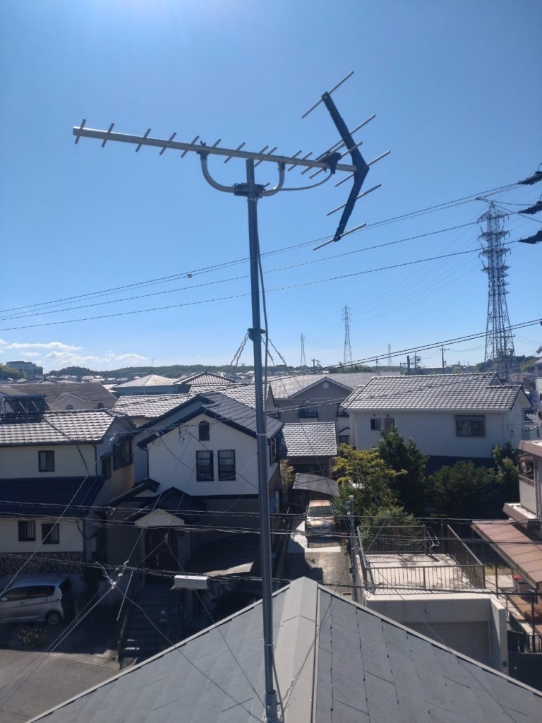 常滑市萱苅口の既存住宅でテレビ受信不良調査業務