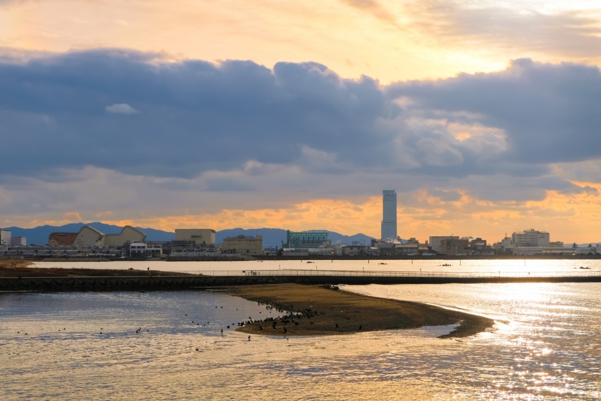 二色の浜公園からの夕景