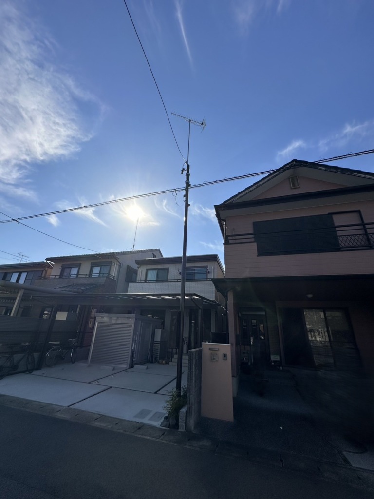 岐阜市大福町のスッキリポール設備がある既存住宅で受信不良修理