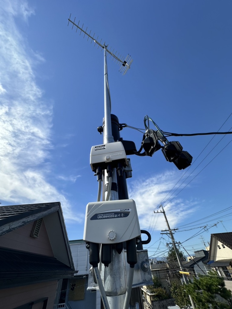 岐阜市大福町のスッキリポール設備がある既存住宅で受信不良修理