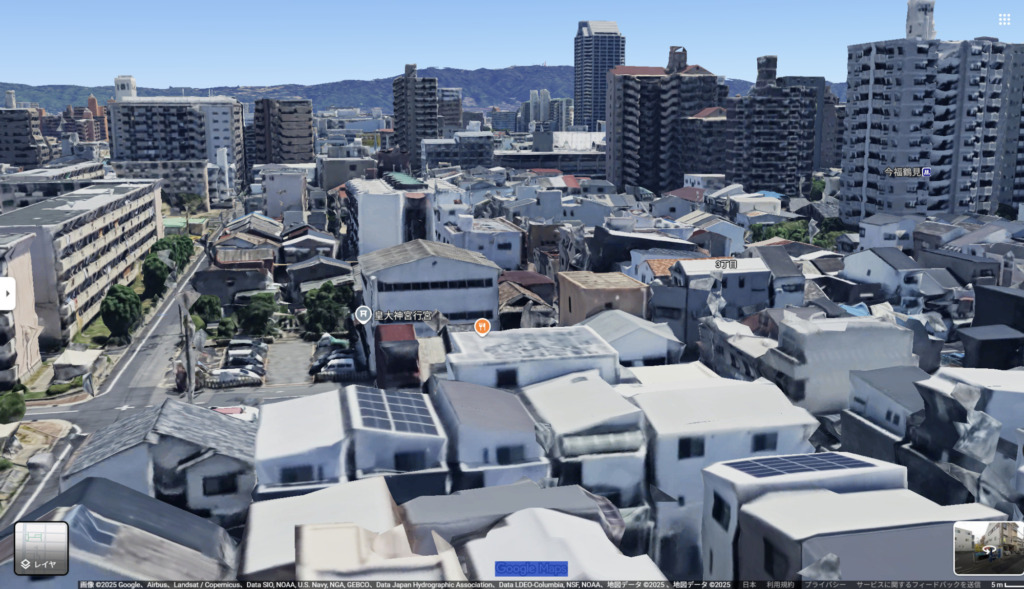 大阪市城東区今福東の3階建て既存住宅でのデザインアンテナ壁面工事