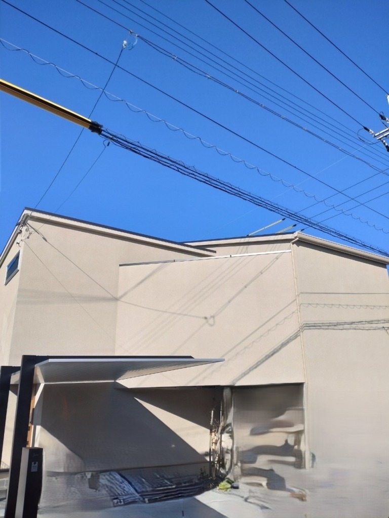 長久手市戸田谷の狭い屋根裏での新築地上波デジタル放送テレビアンテナ工事