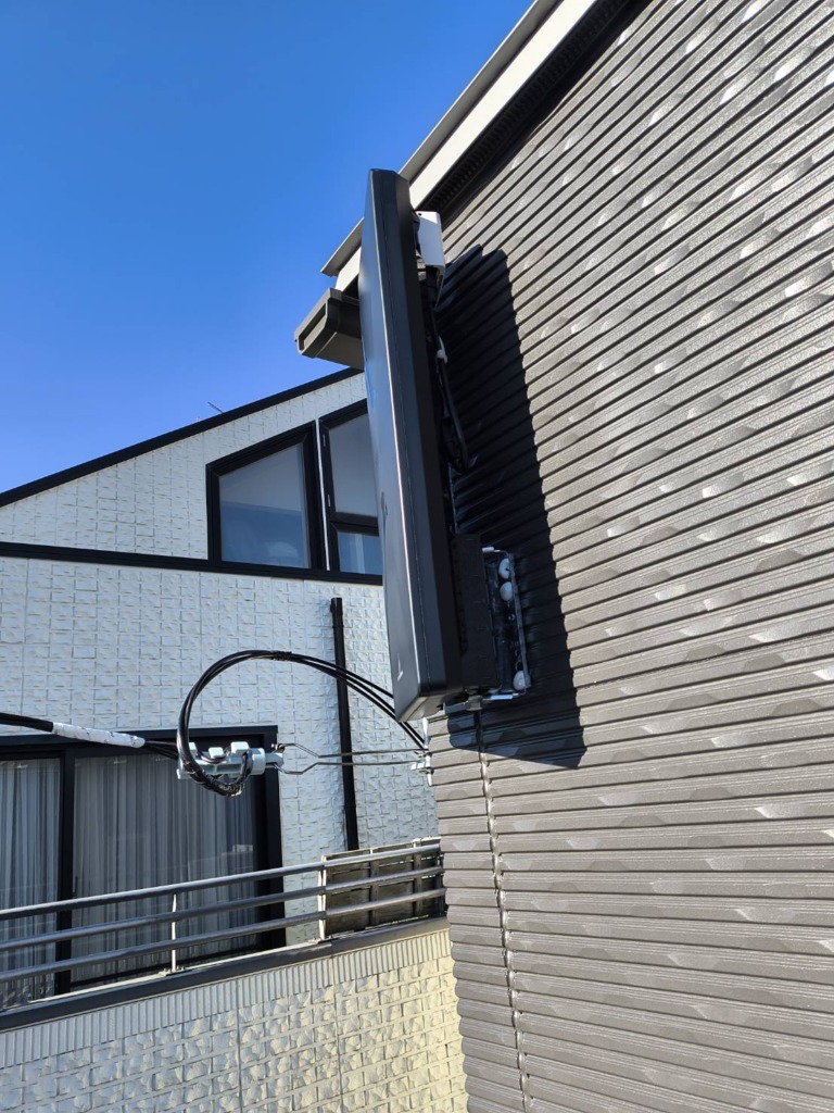 船橋市西習志野の新築にお洒落なデザインアンテナ壁面工事