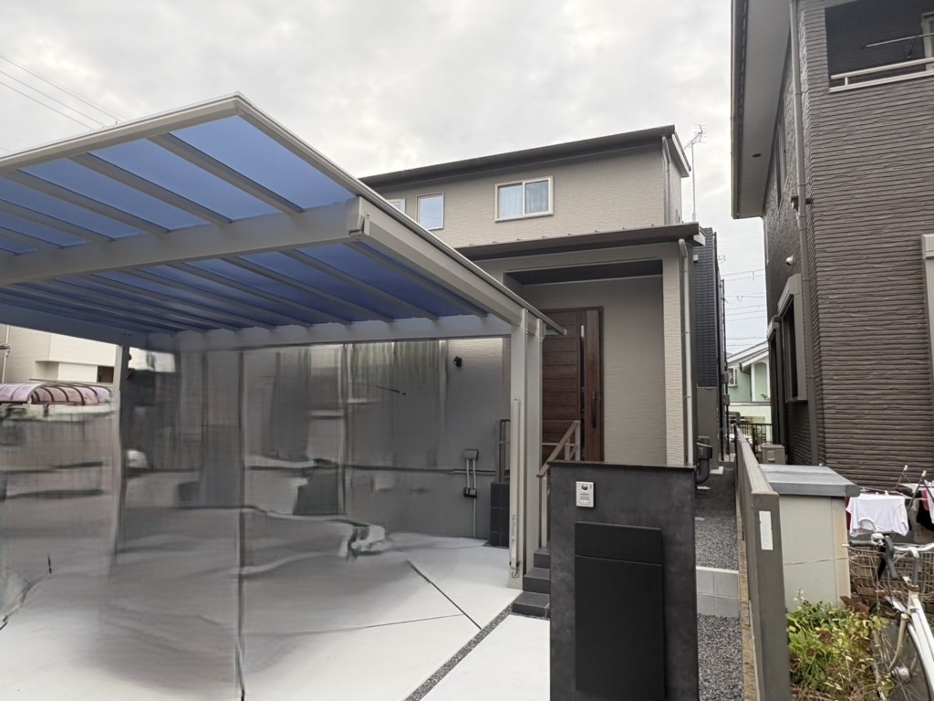 栗東市下鈎の新築にお洒落なデザインアンテナ壁面工事