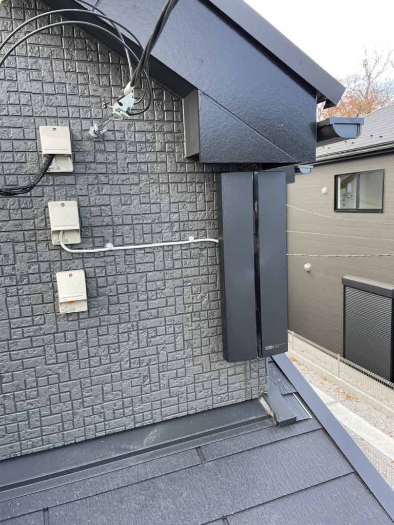 東村山市萩山町の新築にお洒落なデザインアンテナ壁面工事