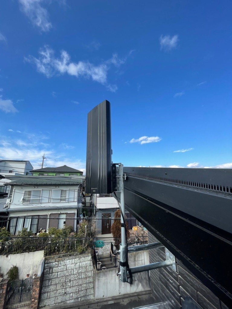 綾瀬市吉岡のハイドロテクトタイル外壁の一条工務店新築に地上波デジタル放送アンテナ工事