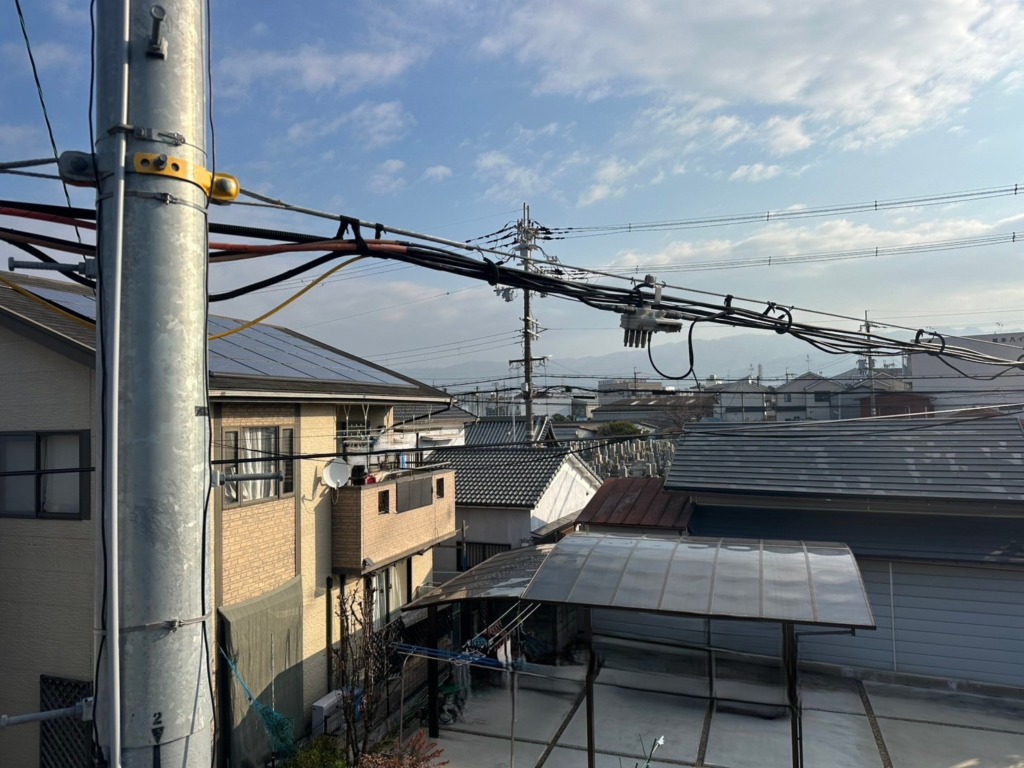 八尾市相生町の光仕様の小林住宅新築でのデザインアンテナ壁面工事