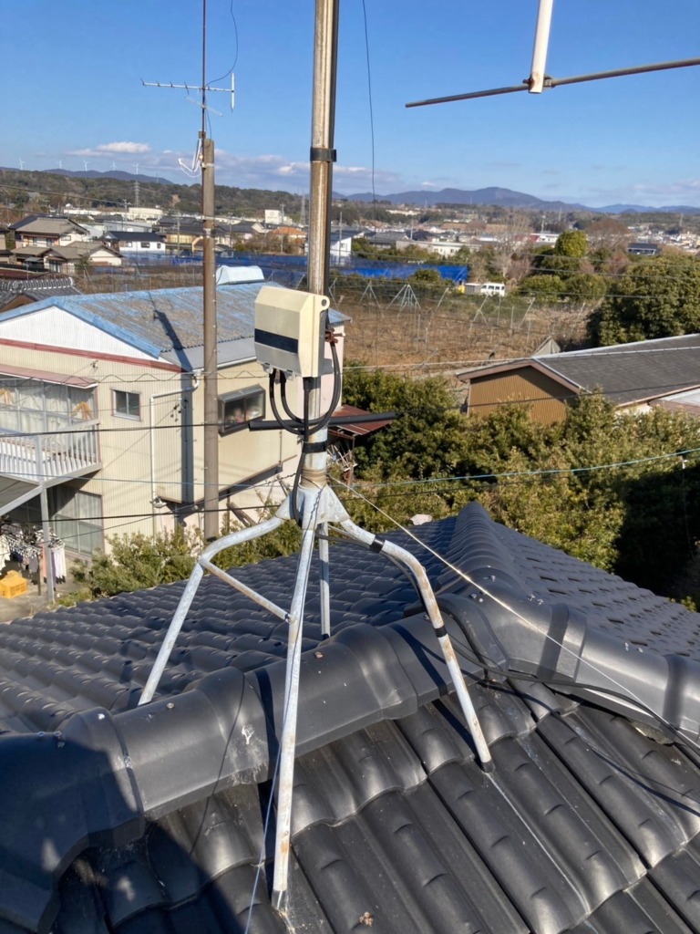 浜松市浜名区新原でテレビ受信不良によるアンテナ修理