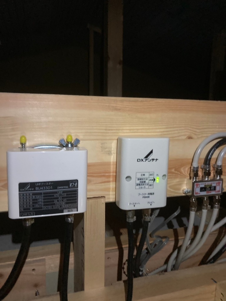 浜松市中央区三島町の幸和ハウジング様新築　災害に強い屋根裏アンテナ工事