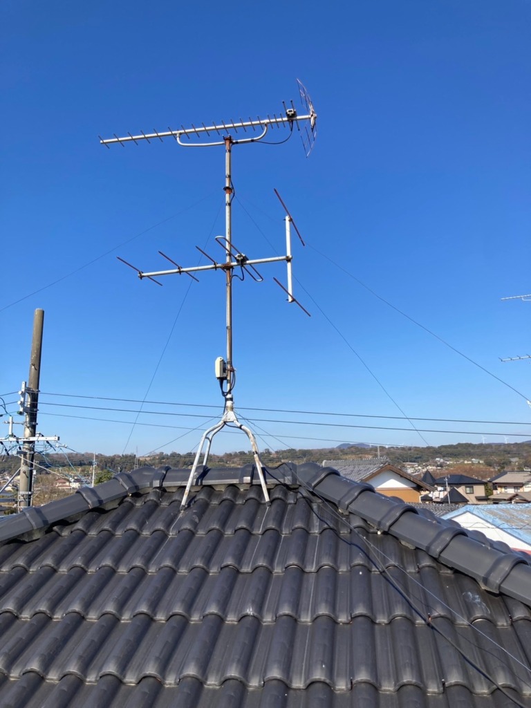 浜松市浜名区新原でテレビ受信不良によるアンテナ修理