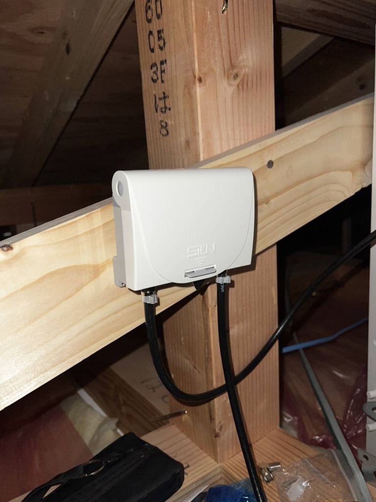 名古屋市昭和区長戸町のオープンハウス様　アンテナ配線がない屋根裏での地上波デジタル放送工事