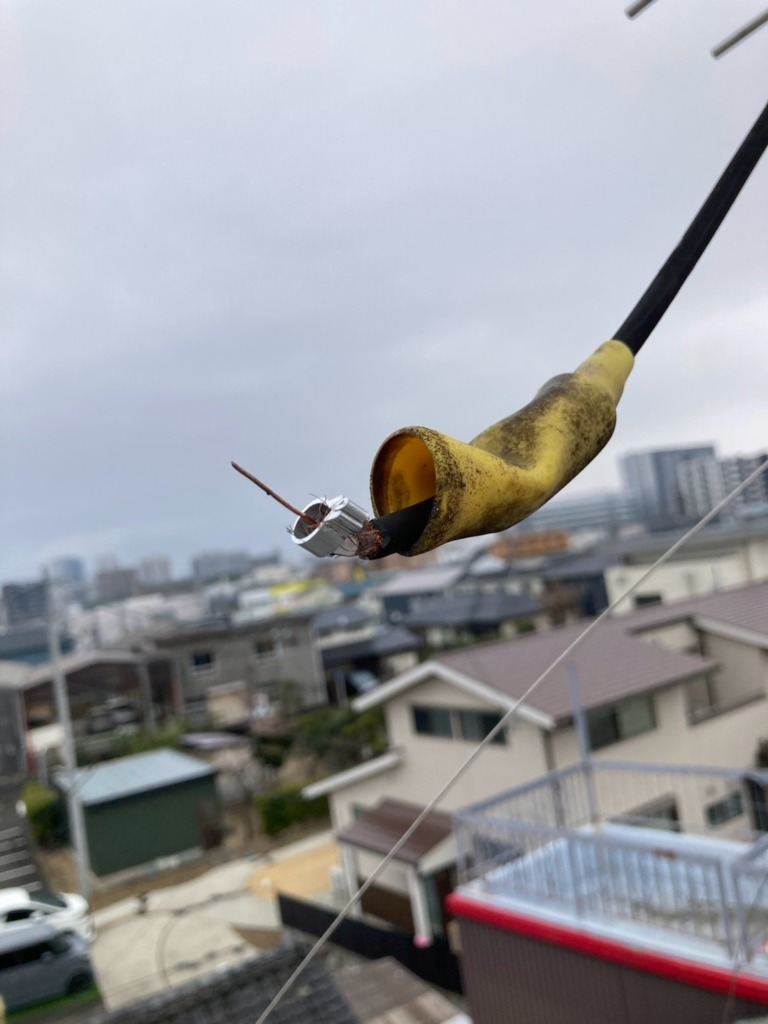 浜松市中央区新津町の既存住宅でテレビ視聴不良修理