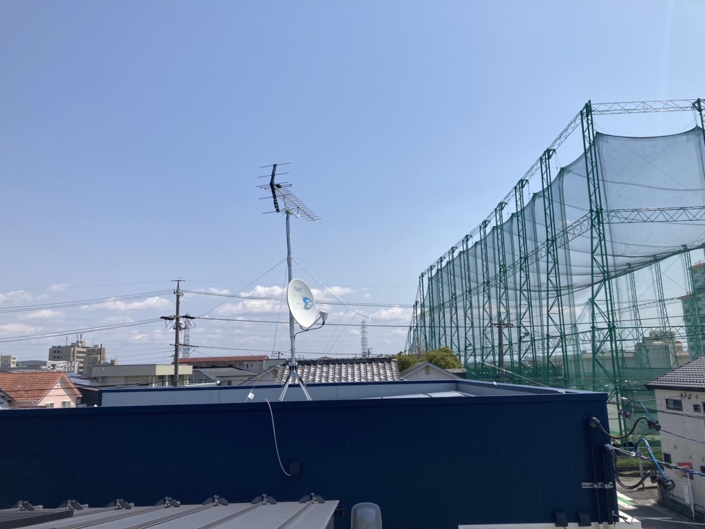 北名古屋市鹿田の玉善様新築　安定した地デジ受信目的のため八木式アンテナ工事