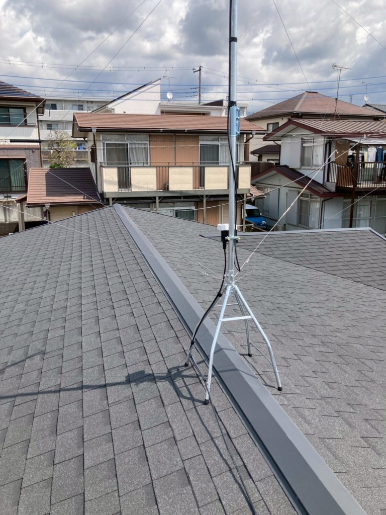 富士宮市万野原新田の既存平屋住宅　地上波八木式アンテナ工事