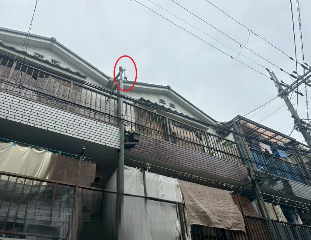 八尾市南本町の既存住宅　ケーブルテレビから地デジアンテナへの切り替え工事