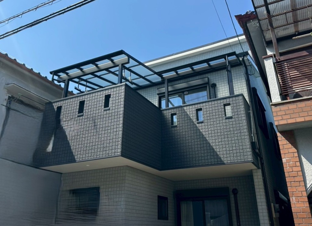 堺市東区引野町の新築住宅　地上波デジタル放送デザインアンテナ壁面工事